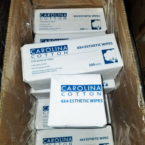 Carolina Esthetic Wipe 4x4 200/sleeve Pack #407402-Beauty Zone Nail Supply