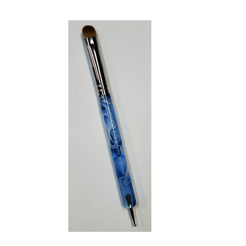 Nail French Brush kolinsky TRI-7F Blue Marble Size 16-Beauty Zone Nail Supply