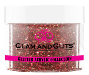 Glam & Glits Glitter Acrylic Powder (Glitter) 2 oz Holiday Red - GAC41-Beauty Zone Nail Supply