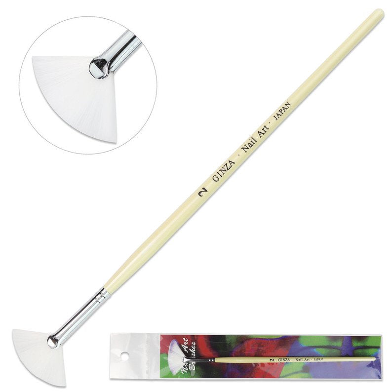 ART#2 GINZA BRUSH FAN WHITE H02-Beauty Zone Nail Supply