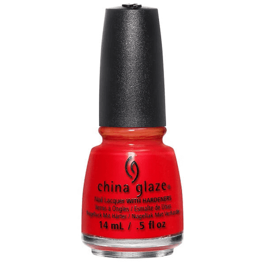 China Glaze Lacquer Hot Flash (Neon Red Creme) 0.5 oz #83541-Beauty Zone Nail Supply