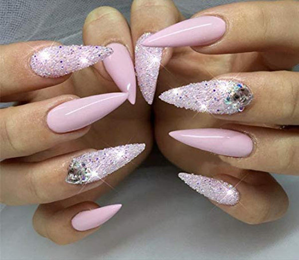 100pcs/box Natural/Clear Nail Tips Long Stiletto Nails fake Full Cover Flase Nails Artificial w/ Box-Beauty Zone Nail Supply