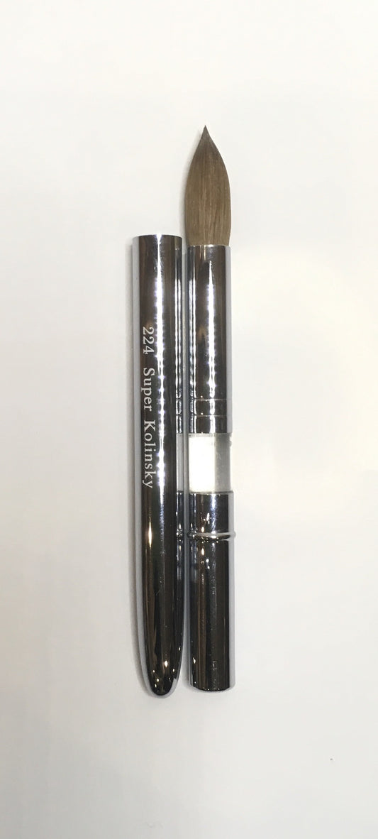 Super Silver Kolinsky 224 Size 24-Beauty Zone Nail Supply