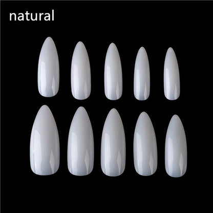 100pcs/box Almond Fake Nails Clear/Natural Full Cover With Box-Beauty Zone Nail Supply