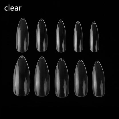 100pcs/box Almond Fake Nails Clear/Natural Full Cover With Box-Beauty Zone Nail Supply