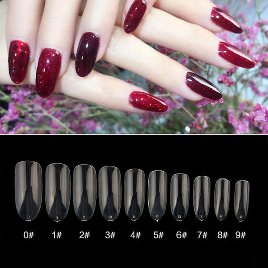 100pcs/box Oval Fake Nails Clear/Natural Full Cover With Box-Beauty Zone Nail Supply