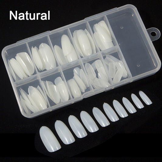 100pcs/box Oval Fake Nails Clear/Natural Full Cover With Box-Beauty Zone Nail Supply