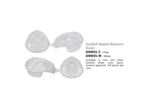 Seashell Shaped Stackable Manicure Bowl Clear
