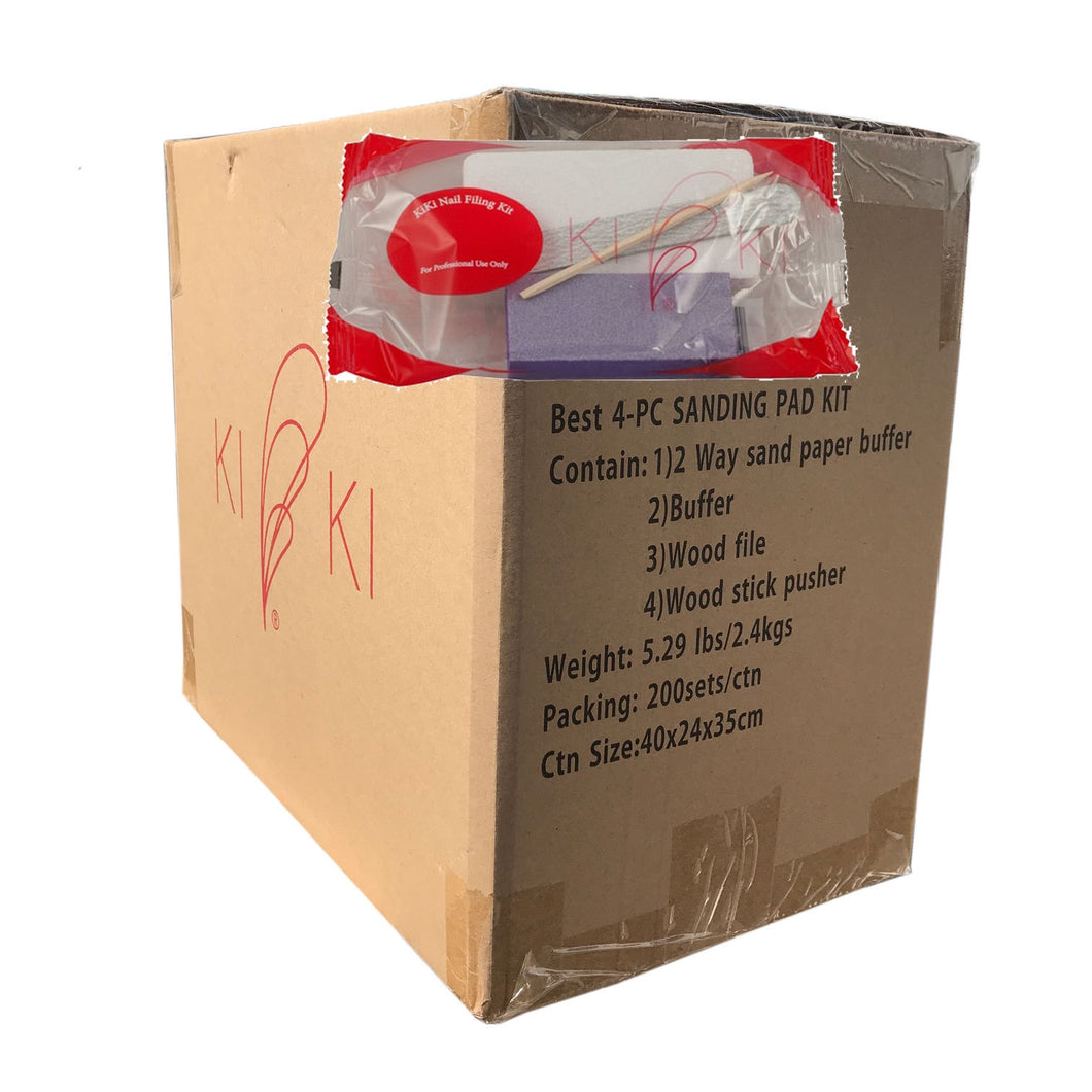 KiKi Pedicure Kit 4 (Sanding-Buffer-File-Pusher) #W15 - BeautyzoneNailSupply
