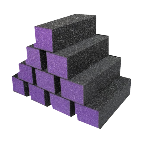 D12 Dixon buffer 3 way Purple Black grit 60/100 500 pcs-Beauty Zone Nail Supply
