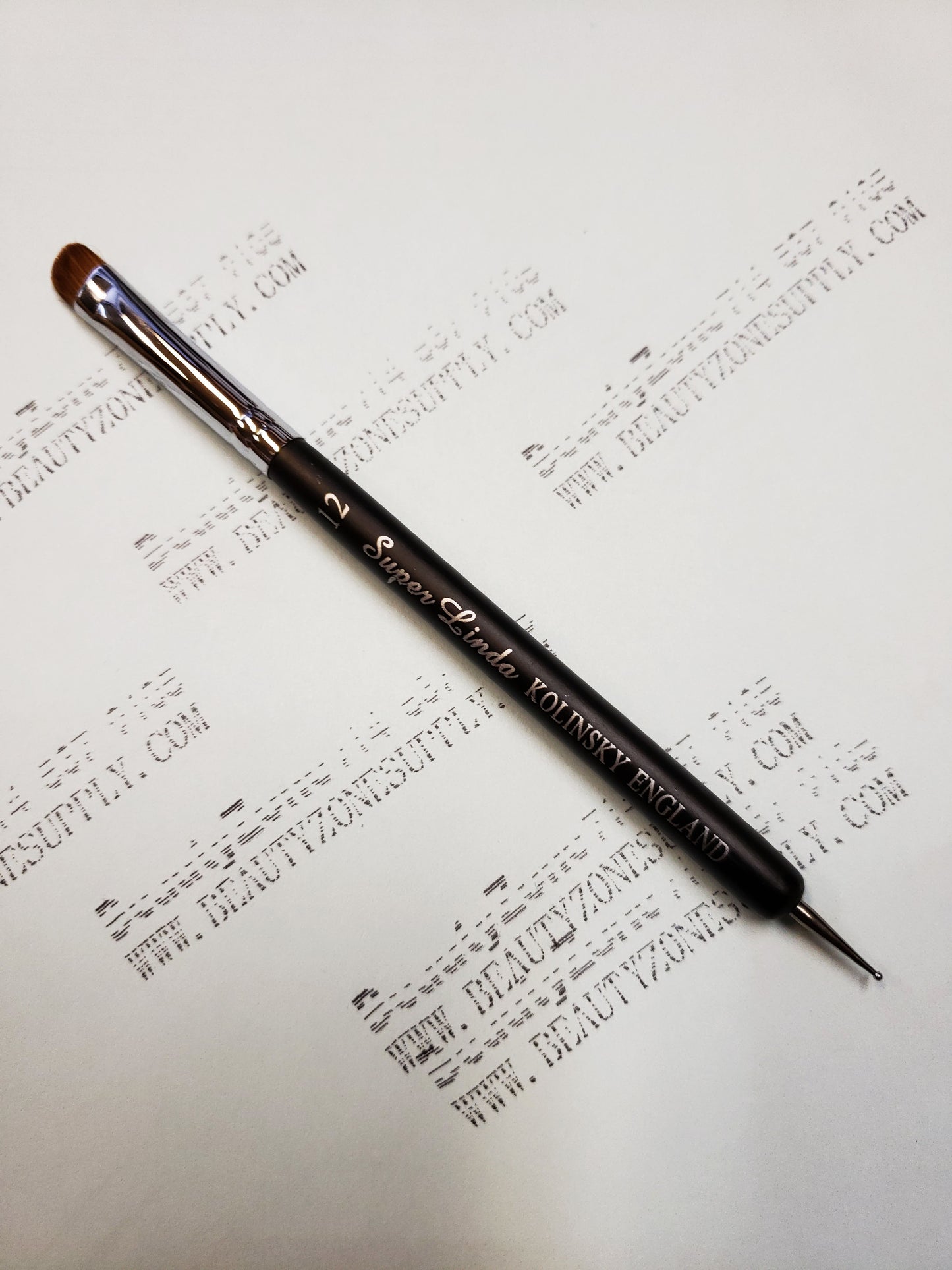 Super Linda French Brush Black With Dot Tool F#12-Beauty Zone Nail Supply