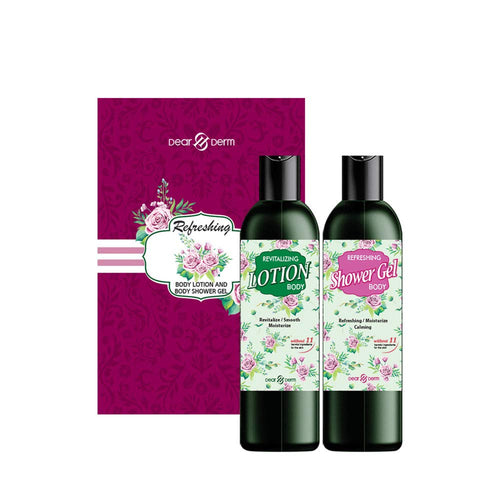 Dearderm Shower Gel & Body Lotion 2pcs Gift Set 300mL/ea. Refreshing Moisturize