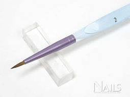 Pure Color 3D Blue handle Art Brush #2-Beauty Zone Nail Supply