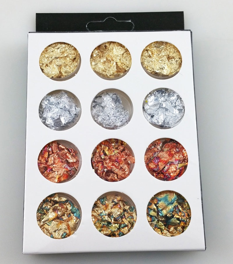 Nail art foil 12pcs mix color #9285-Beauty Zone Nail Supply