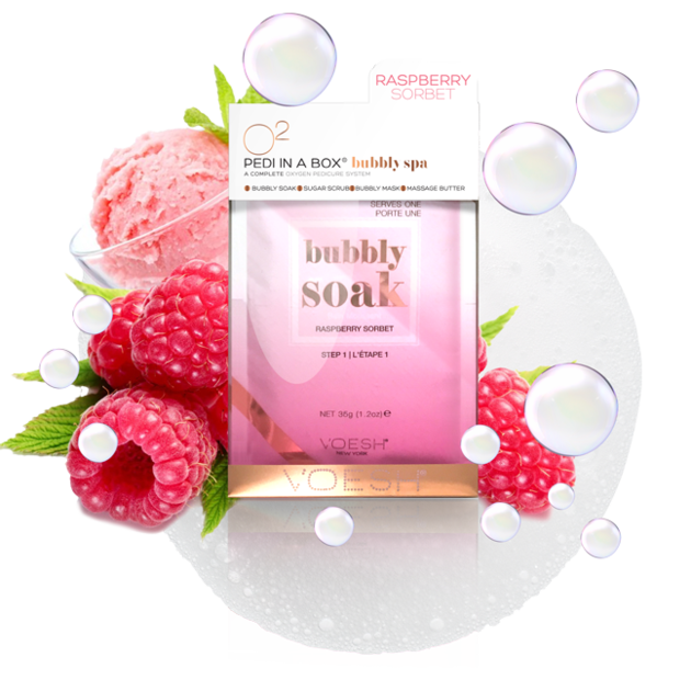 Voesh O2 Bubbly Spa Raspberry Sorbet Box 50 Set-Beauty Zone Nail Supply