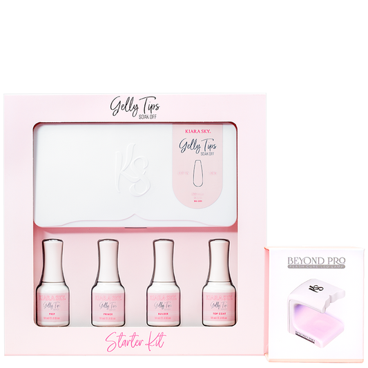 Kiara Sky Gelly Tips Starter Kit Square Medium With Flashcure LED #GK05-Beauty Zone Nail Supply