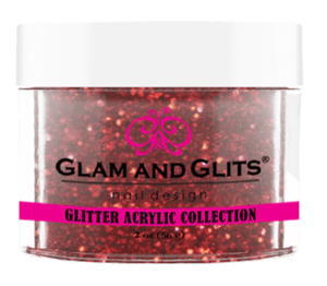 Glam & Glits Glitter Acrylic Powder (Glitter) 2 oz Fire Red - GAC23-Beauty Zone Nail Supply