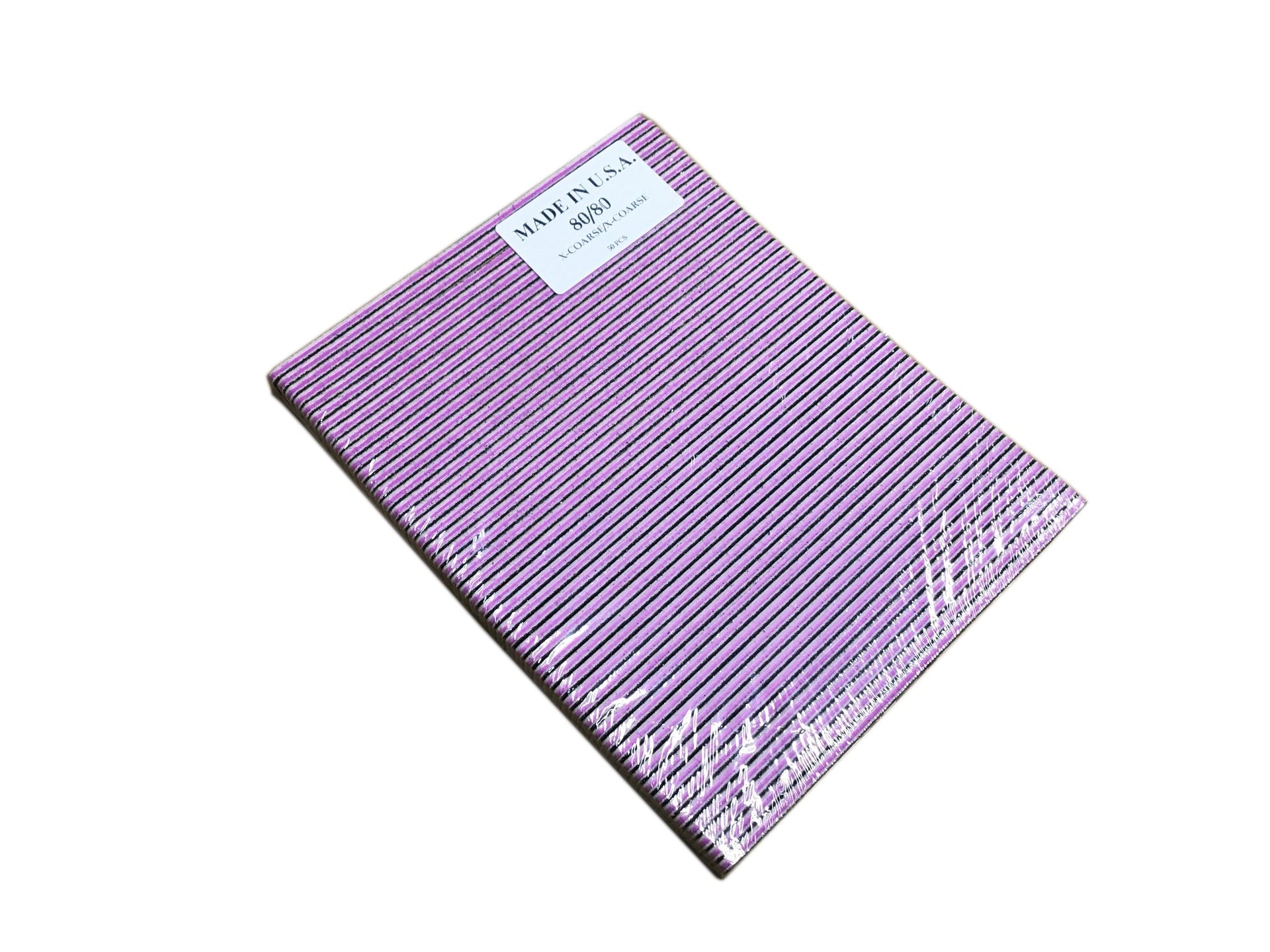 Nail File Regular 7" 80/80 Lavender Black 50 pc USA #F028-Beauty Zone Nail Supply