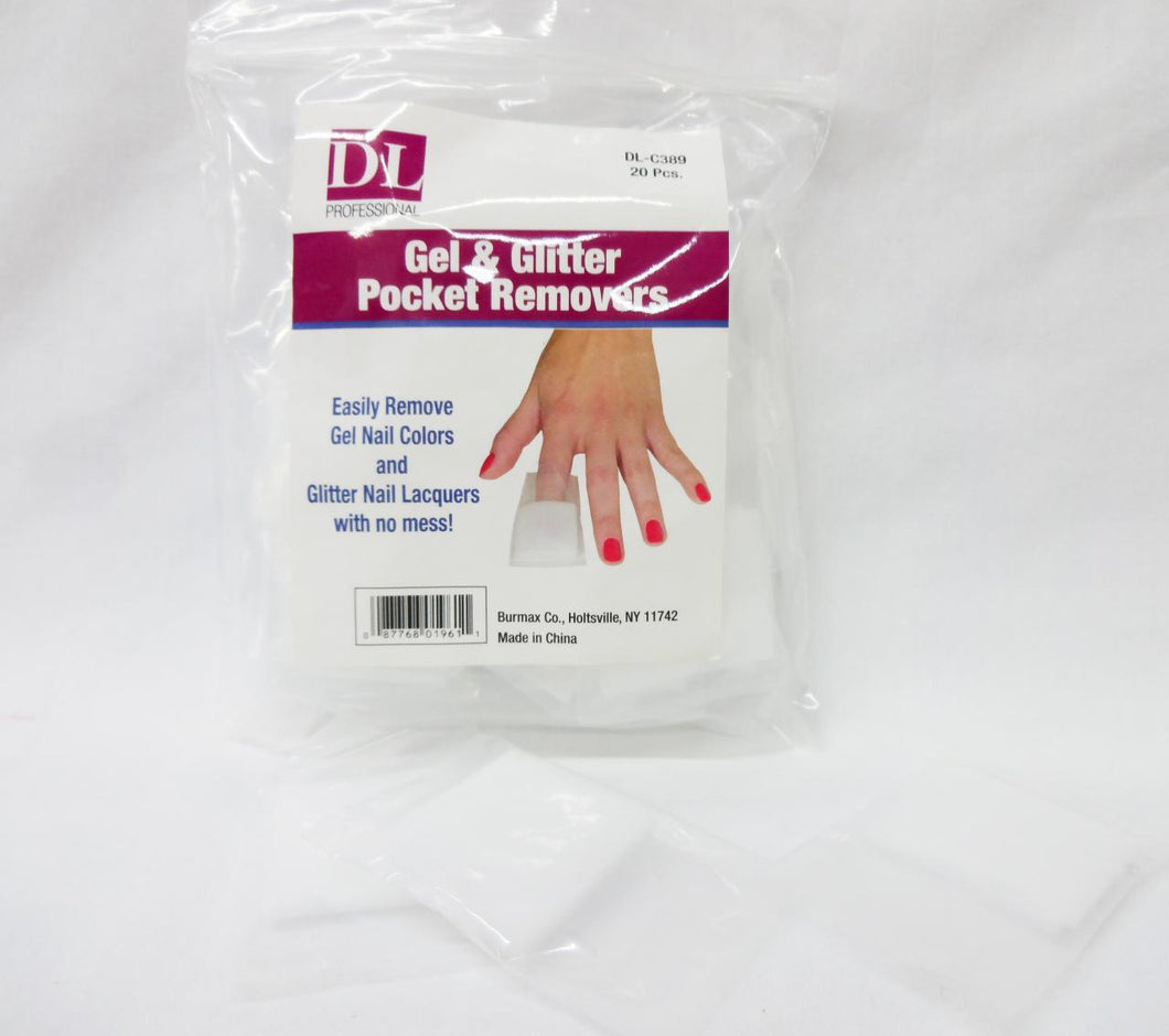 Gel nail soakers Glitter pocket removers 20 pc DLC389-Beauty Zone Nail Supply