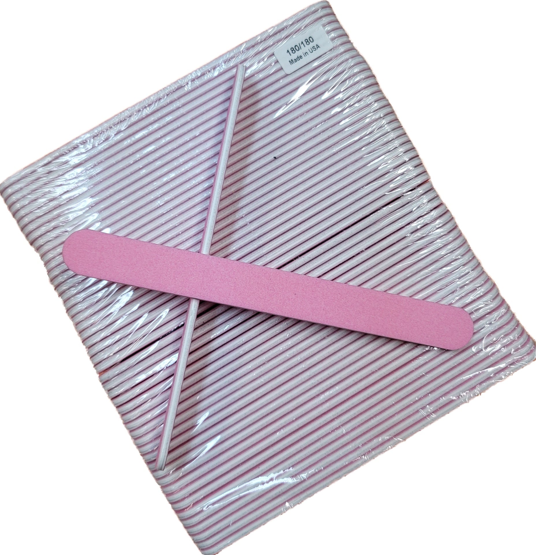 Monika Nail File 7" 180/180 Pink Mylar 50 pcs #F084-Beauty Zone Nail Supply