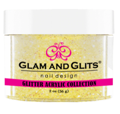 Glam & Glits Glitter Acrylic Powder (Glitter) 2 oz Yellow Crystal - GAC12-Beauty Zone Nail Supply