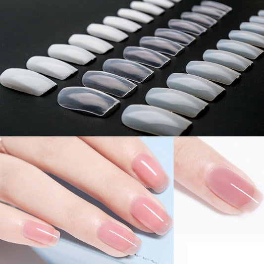 100pcs/box 3D False Nails Tips Half Cover Square Head False Fake Nails w/ box-Beauty Zone Nail Supply