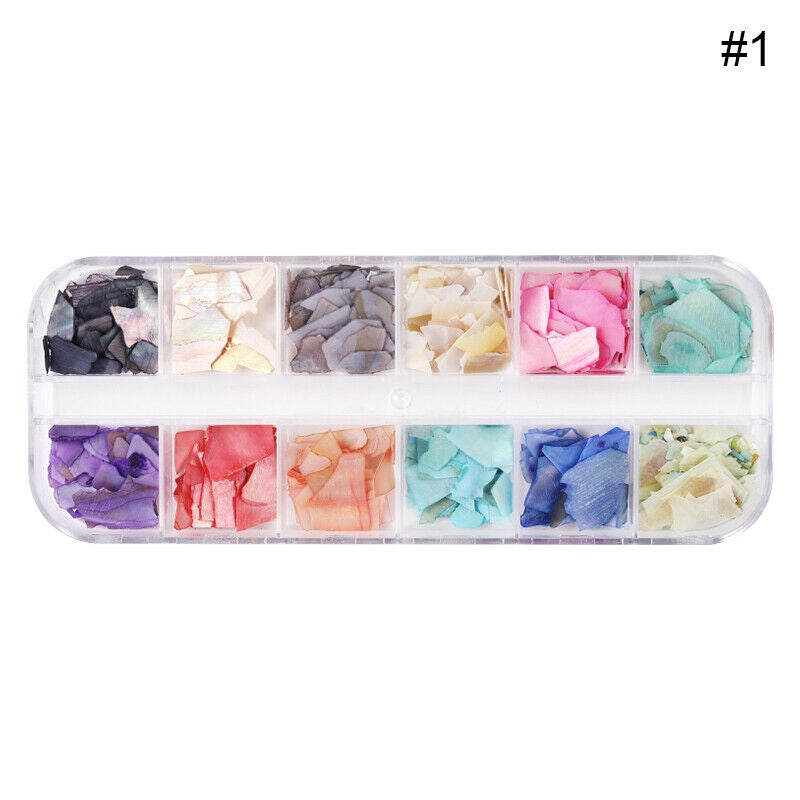 3D Nail Art Decorations Seashell Abalone Slices Mixed Size Holographic Paillette-Beauty Zone Nail Supply