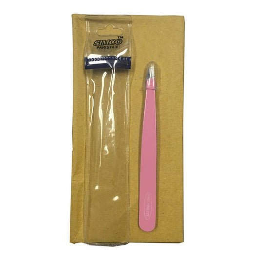 Pro-Tweeze Pink Stainless Steel Slant Tip - BeautyzoneNailSupply