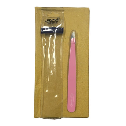 Pro-Tweeze Pink Stainless Steel Slant Tip - BeautyzoneNailSupply