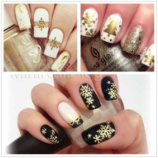 Hollow Out Gold Nail Glitter Sequins Snow Flakes Mixed Design Decorations for Nail Arts Pillette Nail Accessories-Beauty Zone Nail Supply