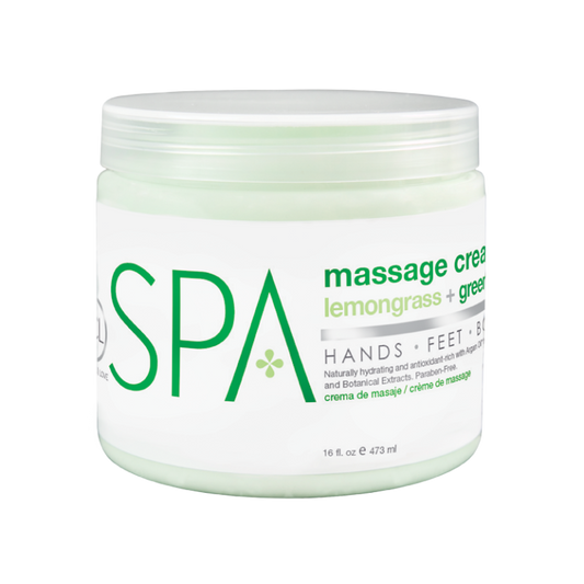 BCL SPA Massage Cream Lemongrass + Green Tea 16oz-Beauty Zone Nail Supply