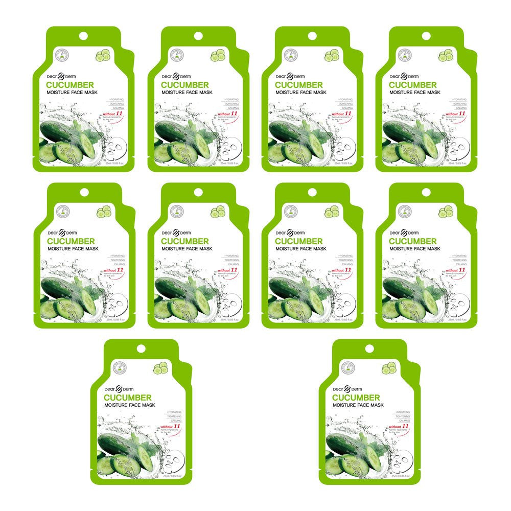 Dearderm Cucumber Moisture Mask (10pcs)-Beauty Zone Nail Supply