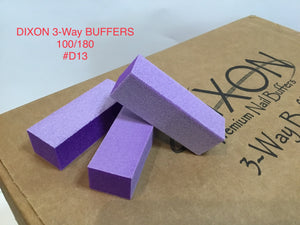 D13 Dixon buffer 3 way Purple White grit 100/180 500 pcs-Beauty Zone Nail Supply