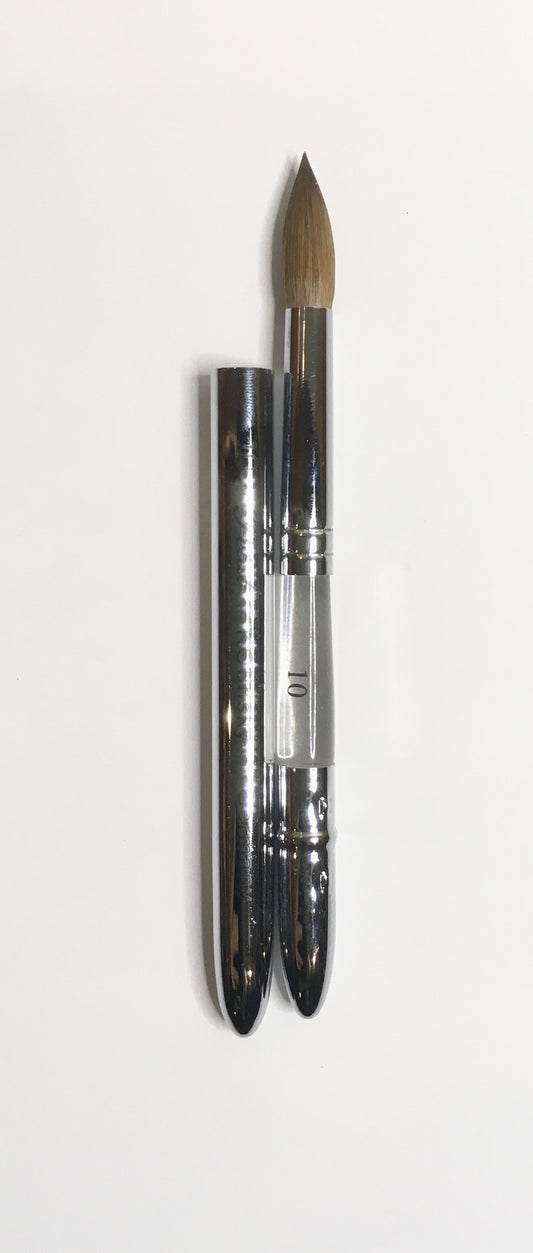 Petal kolinsky acrylic nail brush chrome w/cap size 10-Beauty Zone Nail Supply
