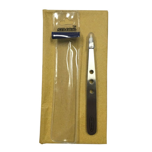 Pro-Tweeze 3 Hole Silver Stainless Steel Slant Tip - BeautyzoneNailSupply