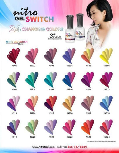Nitro Gel Polish Switch Color Candy Rush 0.5 oz #NS12