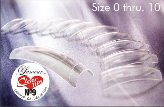 Lamour Crystal Clear Tips 0 to 10 (tip box 550 tips) With KDS Glue Stick