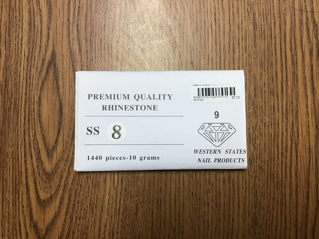RHINESTONE CLEAR ACRYLIC #8 #6029