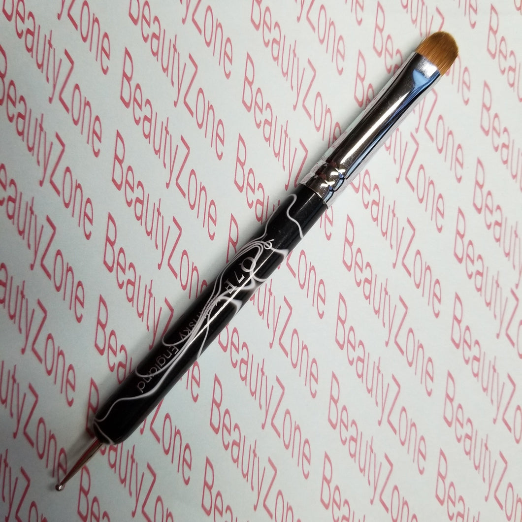 Nail French Brush kolinsky TRI-7F Black Marble Size 16 - BeautyzoneNailSupply