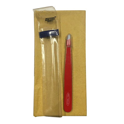 Pro-Tweeze Red Stainless Steel Slant Tip-Beauty Zone Nail Supply