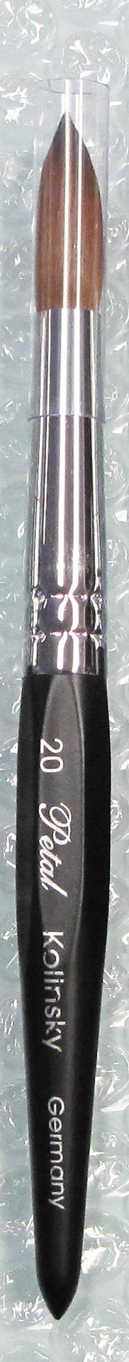 Petal kolinsky acrylic nail brush black angle size 20 - BeautyzoneNailSupply