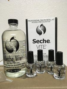 Seche vite top 16oz refill And 4 bottles 0.5 oz-Beauty Zone Nail Supply