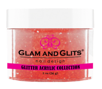 Glam & Glits Glitter Acrylic Powder (Glitter) 2 oz Electric Orange - GAC38-Beauty Zone Nail Supply