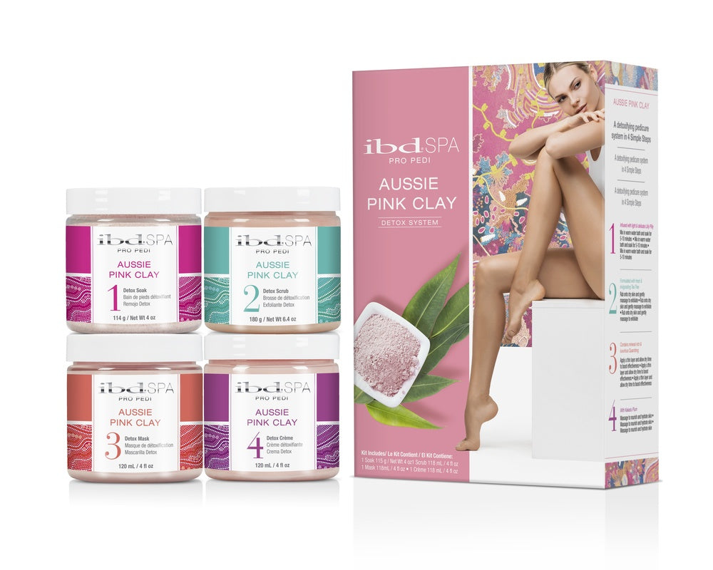 Ibd Spa Aussie Pink Clay Detox Intro Kit 4oz - 4pc-Beauty Zone Nail Supply