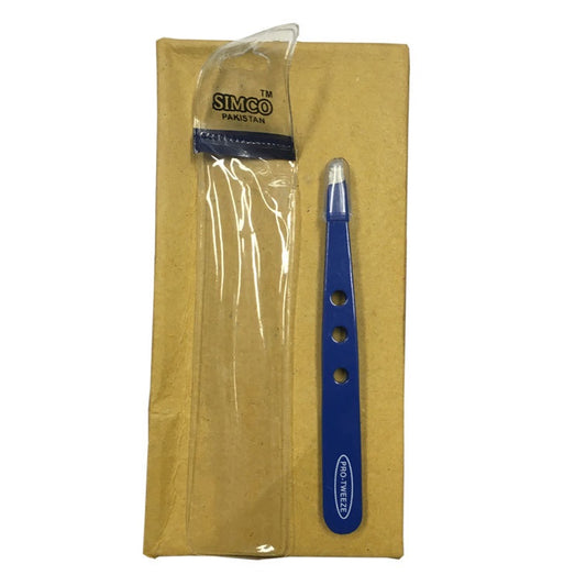 Pro-Tweeze 3 Hole Blue Stainless Steel Slant Tip - BeautyzoneNailSupply