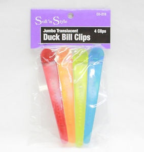 S&S JUMBO DUCK BILL CLIPS translucent CD-218-Beauty Zone Nail Supply