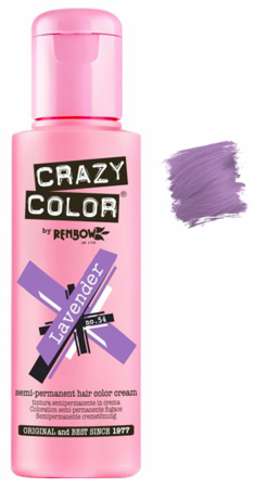 Crazy Color Semi Permanent Hair Color Cream Lavender 54, Hair