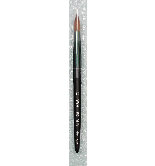999 kolinsky acrylic nail brush black titanium size 10 - BeautyzoneNailSupply