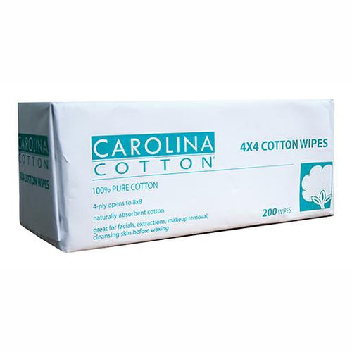 Carolina Cotton Wipe 4 x 4 200/sleeve Pack #407103-Beauty Zone Nail Supply
