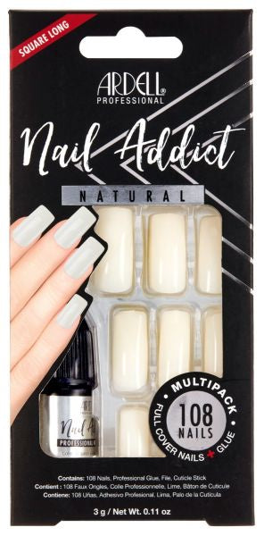 Ardell Nail Addict Natural Square Long Multipack #62499